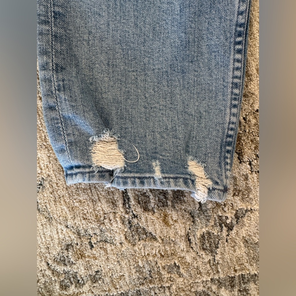 MOTHER Superior The Tomcat High-Rise Straight Distressed Jeans in The Confession - Picture 13 of 14